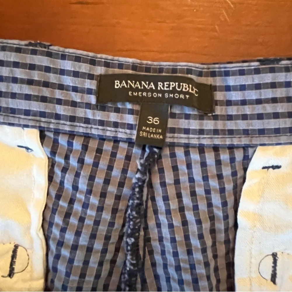 Banana Republic Shorts Blue Emerson Seersucker cotton 11” Men's 36